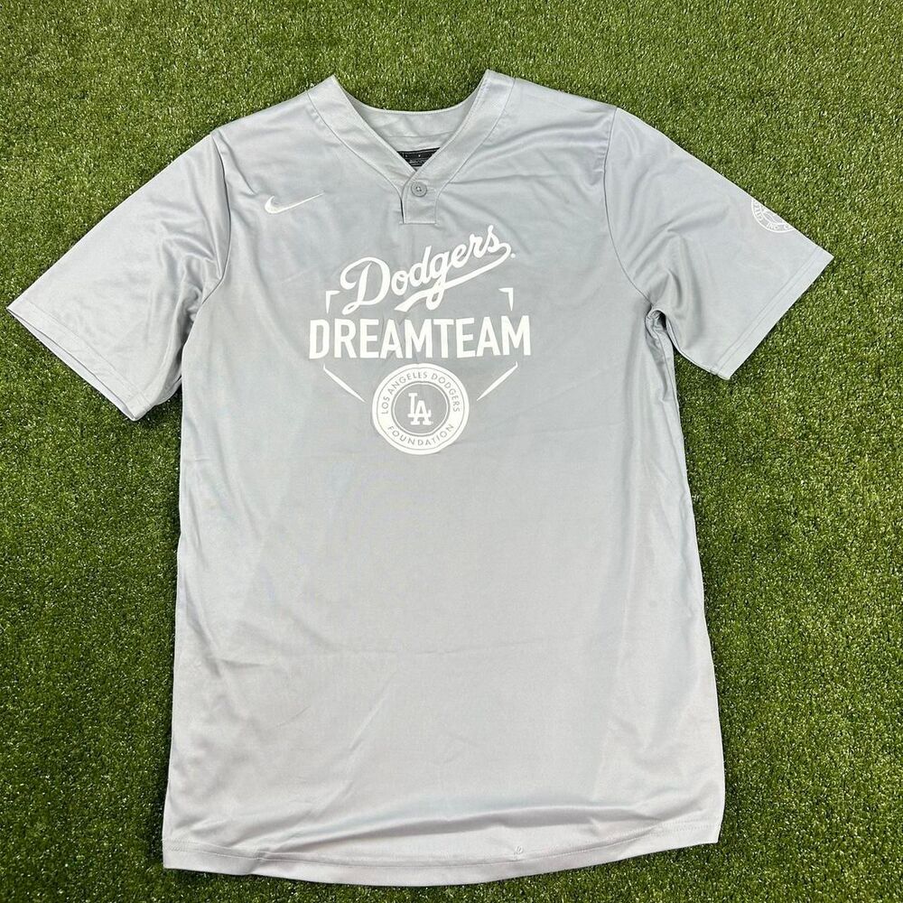 Nike Men's Grey and Blue T-shirt